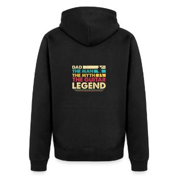 Vater Gitarrist Musiker Musik Papa - Unisex Premium Bio Zip Hoodie - Schwarz - Hinten - Nico (187cm)
