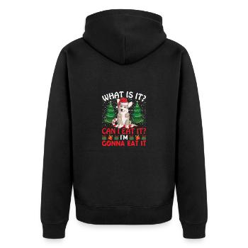 Weihnachtshund Weihnachten Hundebesitzer Hund Tier - Unisex Premium Bio Zip Hoodie - Schwarz - Hinten - Nico (187cm)