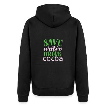 Ich bin heißer Schokoladentrinker Choco Drink - Unisex Premium Bio Zip Hoodie - Schwarz - Hinten - Nico (187cm)