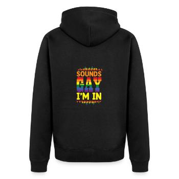 Gay Musik Schwul lesbisch Schwuler Lesbe Geschenk - Unisex Premium Bio Zip Hoodie - Schwarz - Hinten - Nico (187cm)