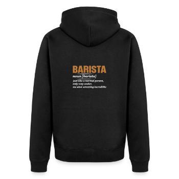 Fier Barista Profession Café Traiteur Espresso - Veste à capuche bio Premium Unisexe - noir - Dos - Nico (187cm)