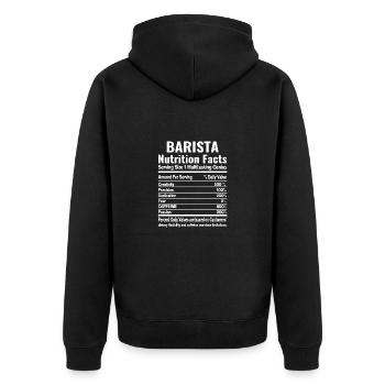 Stolzer Barista Beruf Kaffee Catering Espresso - Unisex Premium Bio Zip Hoodie - Schwarz - Hinten - Nico (187cm)