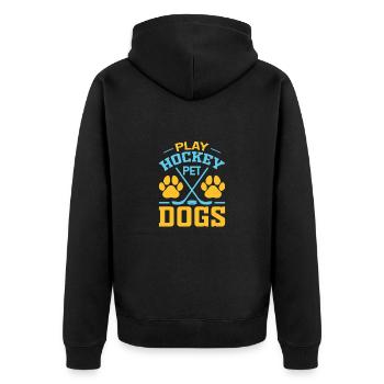 Club de hockey sur glace Sport d’équipe Cadeau Chiens - Veste à capuche bio Premium Unisexe - noir - Dos - Nico (187cm)