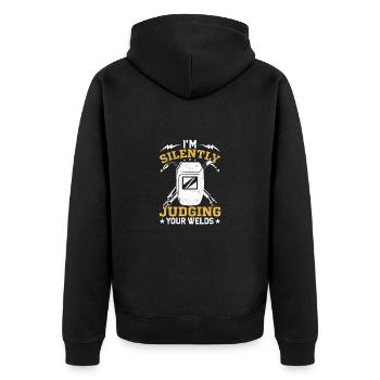 Welder Profession Heat Steel Gas TIG MAG Welding - Unisex Premium Organic Zip Hoodie - black - Back - Nico (187cm)