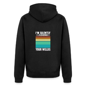 Welder Profession Heat Steel Gas TIG MAG Welding - Unisex Premium Organic Zip Hoodie - black - Back - Nico (187cm)