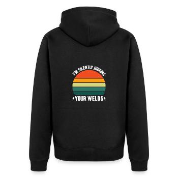Welder Profession Heat Steel Gas TIG MAG Welding - Unisex Premium Organic Zip Hoodie - black - Back - Nico (187cm)