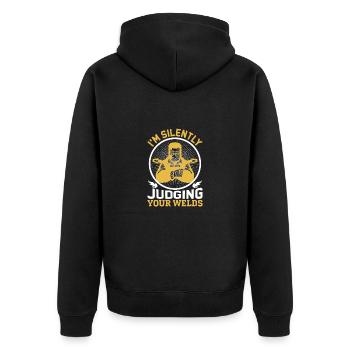 Welder Profession Heat Steel Gas TIG MAG Welding - Unisex Premium Organic Zip Hoodie - black - Back - Nico (187cm)