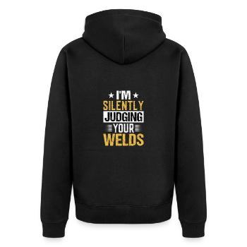 Welder Profession Heat Steel Gas TIG MAG Welding - Unisex Premium Organic Zip Hoodie - black - Back - Nico (187cm)