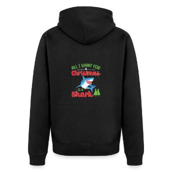 Pêcheur Noël Pêche Poisson Cadeau de pêche - Veste à capuche bio Premium Unisexe - noir - Dos - Nico (187cm)