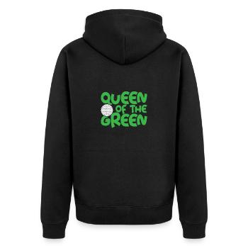 Golf Königin Golferin Frauen Golf - Unisex Premium Bio Zip Hoodie - Schwarz - Hinten - Nico (187cm)