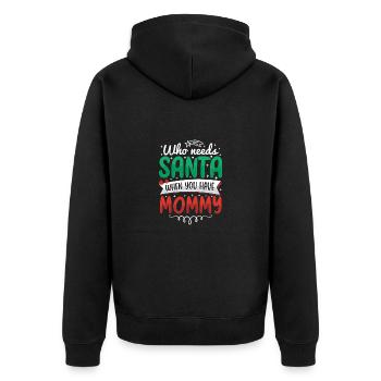 Noël Maman Famille Enfants - Veste à capuche bio Premium Unisexe - noir - Dos - Nico (187cm)
