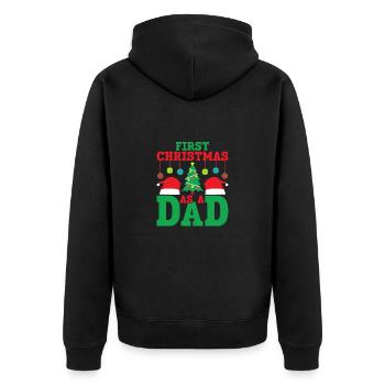 Premier Noël en tant que père annonce enceinte - Veste à capuche bio Premium Unisexe - noir - Dos - Nico (187cm)