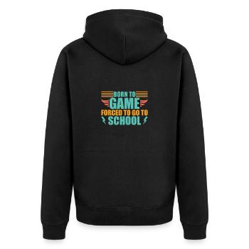 Daily routine of a gamer Gaming Sleeping - Unisex Premium Organic Zip Hoodie - black - Back - Nico (187cm)