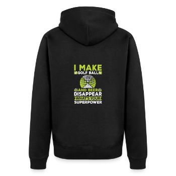 Golf Beer Tee Golf Ball Golfer Drink - Veste à capuche bio Premium Unisexe - noir - Dos - Nico (187cm)