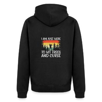 Golf Golfer Gift Hobby Club Quote - Unisex Premium Organic Zip Hoodie - black - Back - Nico (187cm)