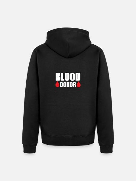 Blutspende Blutspenden Blutspender - Unisex Premium Bio Zip Hoodie - Schwarz