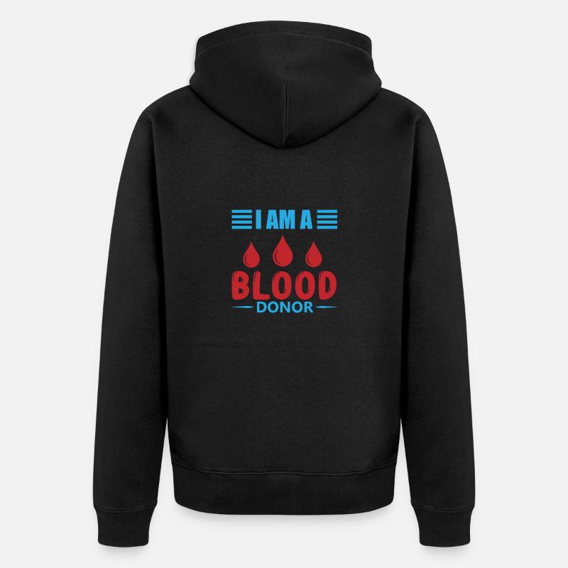 Blutspende Blutspenden Blutspender - Unisex Premium Bio Zip Hoodie - Schwarz