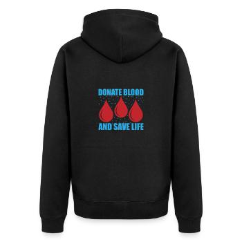 Don de sang Dons de sang Donneurs de sang - Veste à capuche bio Premium Unisexe - noir - Dos - Nico (187cm)