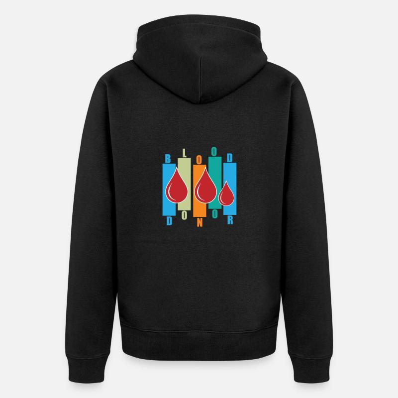 Blutspende Blutspenden Blutspender - Unisex Premium Bio Zip Hoodie - Schwarz