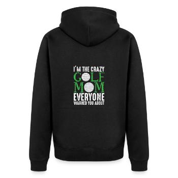 Golfspieler Golfer Golfschläger Golfen Golf Mutter - Unisex Premium Bio Zip Hoodie - Schwarz - Hinten - Nico (187cm)