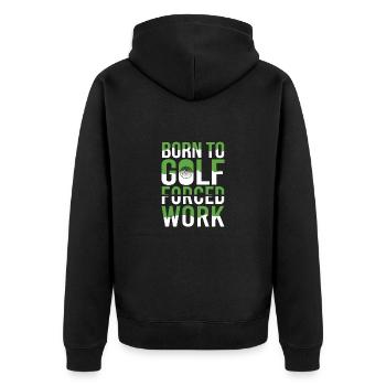 Golf Golfer Gift Hobby Club Quote - Unisex Premium Organic Zip Hoodie - black - Back - Nico (187cm)