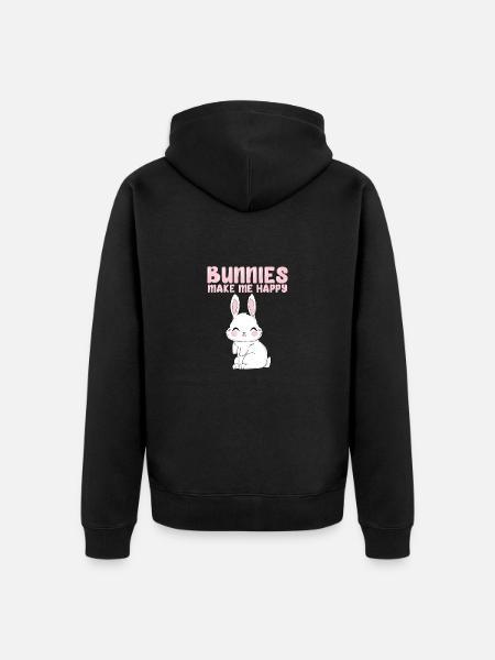 Rabbits Pet Love - Unisex Premium Organic Zip Hoodie - black