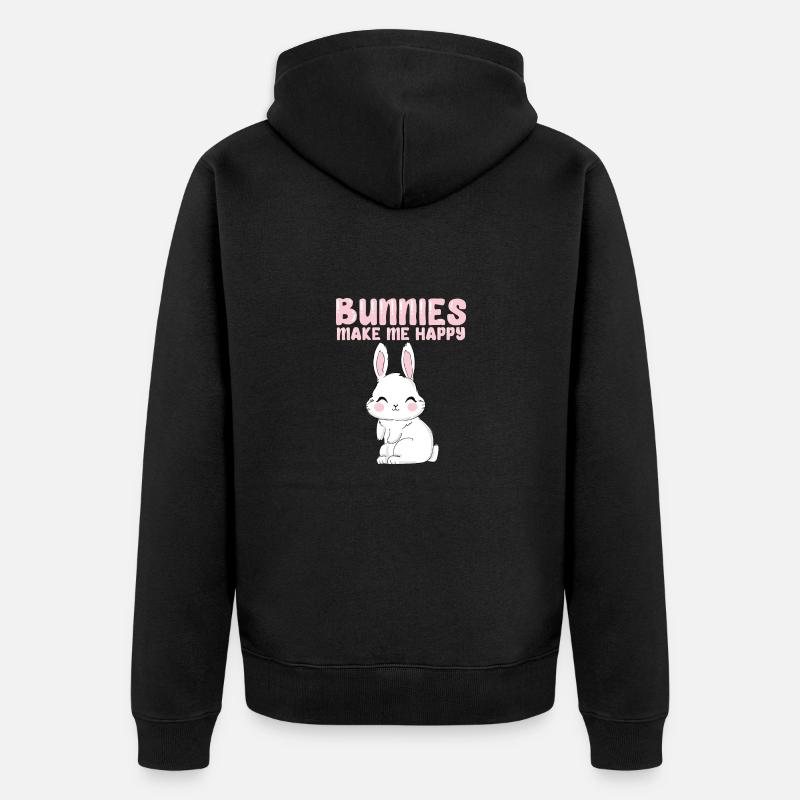 Lapins Amour d’animal - Veste à capuche bio Premium Unisexe - noir