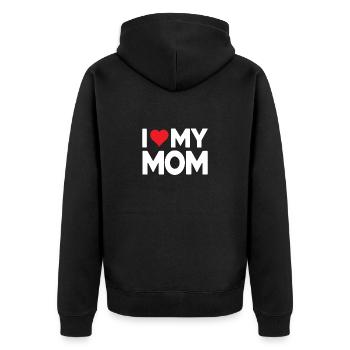 Beste Mama Überhaupt Muttertag Mutter Geschenk - Unisex Premium Bio Zip Hoodie - Schwarz - Hinten - Nico (187cm)
