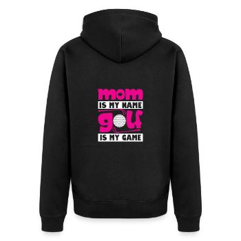 Golfspieler Golfer Golfschläger Golfen Golf Mutter - Unisex Premium Bio Zip Hoodie - Schwarz - Hinten - Nico (187cm)