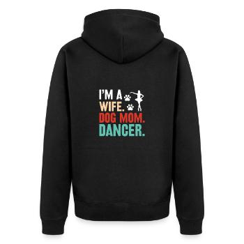 Mama Mutter Hundebesitzerin Tänzerin Tanzen Frau - Unisex Premium Bio Zip Hoodie - Schwarz - Hinten - Nico (187cm)