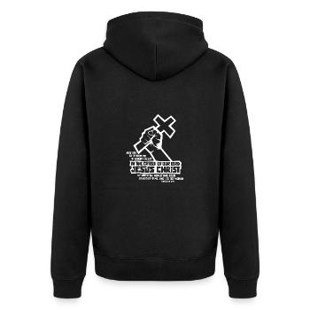 Christianity Jesus Religion Faith Cross Prayer - Unisex Premium Organic Zip Hoodie - black - Back - Nico (187cm)