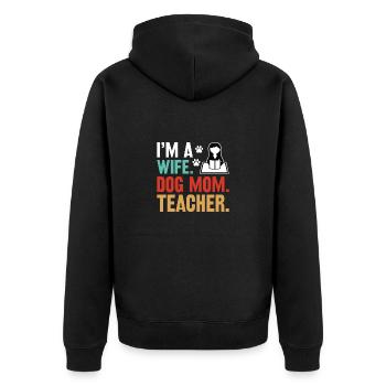 Ehefrau Hundebesitzerin Lehrerin Lehren Schule - Unisex Premium Bio Zip Hoodie - Schwarz - Hinten - Nico (187cm)