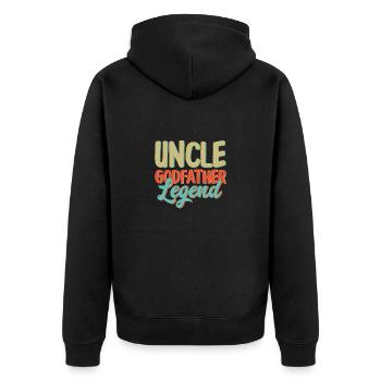 Godfather Godchild Gift Godfather Godfather Uncle - Unisex Premium Organic Zip Hoodie - black - Back - Nico (187cm)