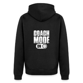 Volleyball serve volleyball player coach - Unisex Premium Organic Zip Hoodie - black - Back - Nico (187cm)