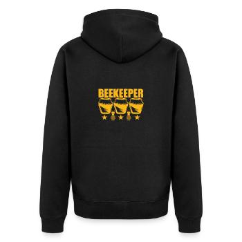 Bienen Imkerei Imker Honig Bienenzüchter Lustig - Unisex Premium Bio Zip Hoodie - Schwarz - Hinten - Nico (187cm)