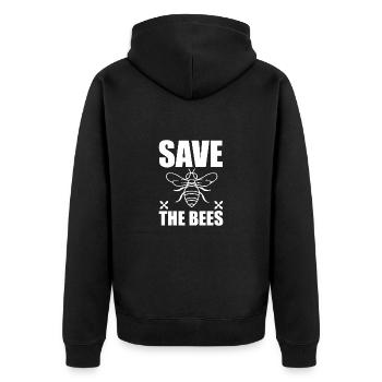 Biene - Unisex Premium Bio Zip Hoodie - Schwarz - Hinten - Nico (187cm)