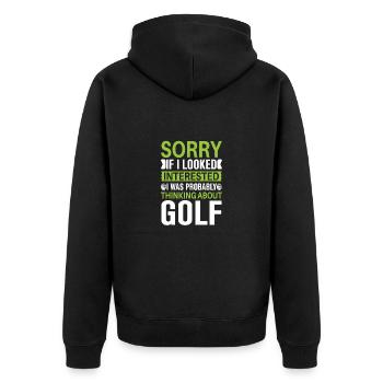 Golf Golfer Gift Hobby Club Saying - Unisex Premium Organic Zip Hoodie - black - Back - Nico (187cm)