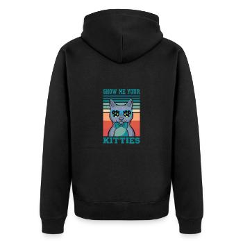 Real men love cats cat man cat father - Unisex Premium Organic Zip Hoodie - black - Back - Nico (187cm)