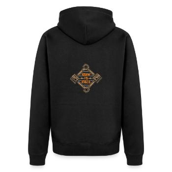 Autorennen Rallye Rallyefahrer Rennfahrer Rally - Unisex Premium Bio Zip Hoodie - Schwarz - Hinten - Nico (187cm)