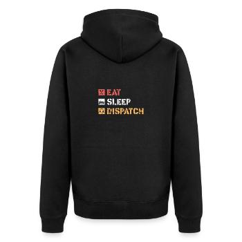 Bester Disponent Spruch Geschenk Beruf Logistik - Unisex Premium Bio Zip Hoodie - Schwarz - Hinten - Nico (187cm)
