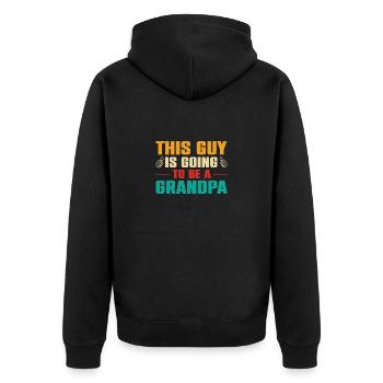 Opa Geschenkidee Opa weiß alles Spruch Großvater - Unisex Premium Bio Zip Hoodie - Schwarz - Hinten - Nico (187cm)