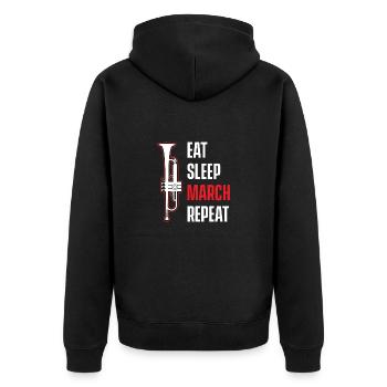 Trompete Trompeter Blasmusik Blaskapelle Trompeten - Unisex Premium Bio Zip Hoodie - Schwarz - Hinten - Nico (187cm)