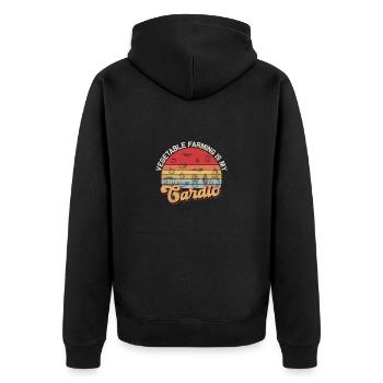 Farmer Gardener Vegetable grower Horticulture Vegetables - Unisex Premium Organic Zip Hoodie - black - Back - Nico (187cm)