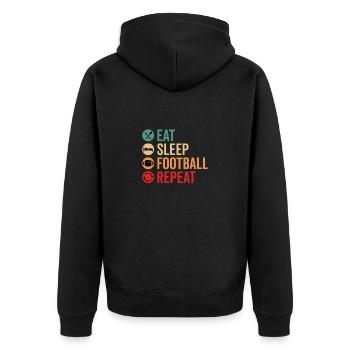 American Football - Unisex Premium Bio Zip Hoodie - Schwarz - Hinten - Nico (187cm)