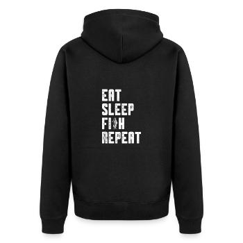 Pêche Pêcheur Pêcheur Appât Cadeau - Veste à capuche bio Premium Unisexe - noir - Dos - Nico (187cm)