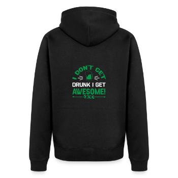 Happy Saint Patrick's Day Rainbow Gold Leprechaun - Unisex Premium Organic Zip Hoodie - black - Back - Nico (187cm)