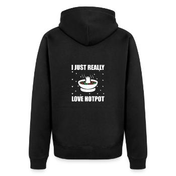 Chinese Fondue Hot Pot Hotpot - Unisex Premium Organic Zip Hoodie - black - Back - Nico (187cm)