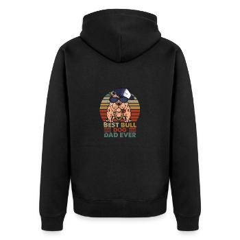 Meilleur Bulldog Daddy Father’s Day Cool Dog Dogs - Veste à capuche bio Premium Unisexe - noir - Dos - Nico (187cm)
