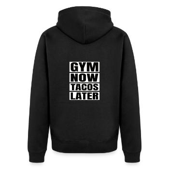 Taco Fitness Gym Mexico Mexican Tacos Gift - Unisex Premium Organic Zip Hoodie - black - Back - Nico (187cm)