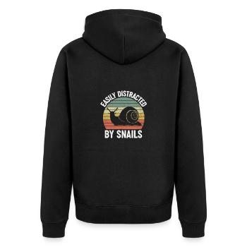 Schnecke Schneckenhaus Liebe Freunde Geschenk - Unisex Premium Bio Zip Hoodie - Schwarz - Hinten - Nico (187cm)